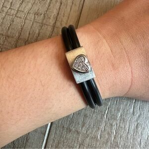 Cede Platinum Diamond Rubber Bracelet